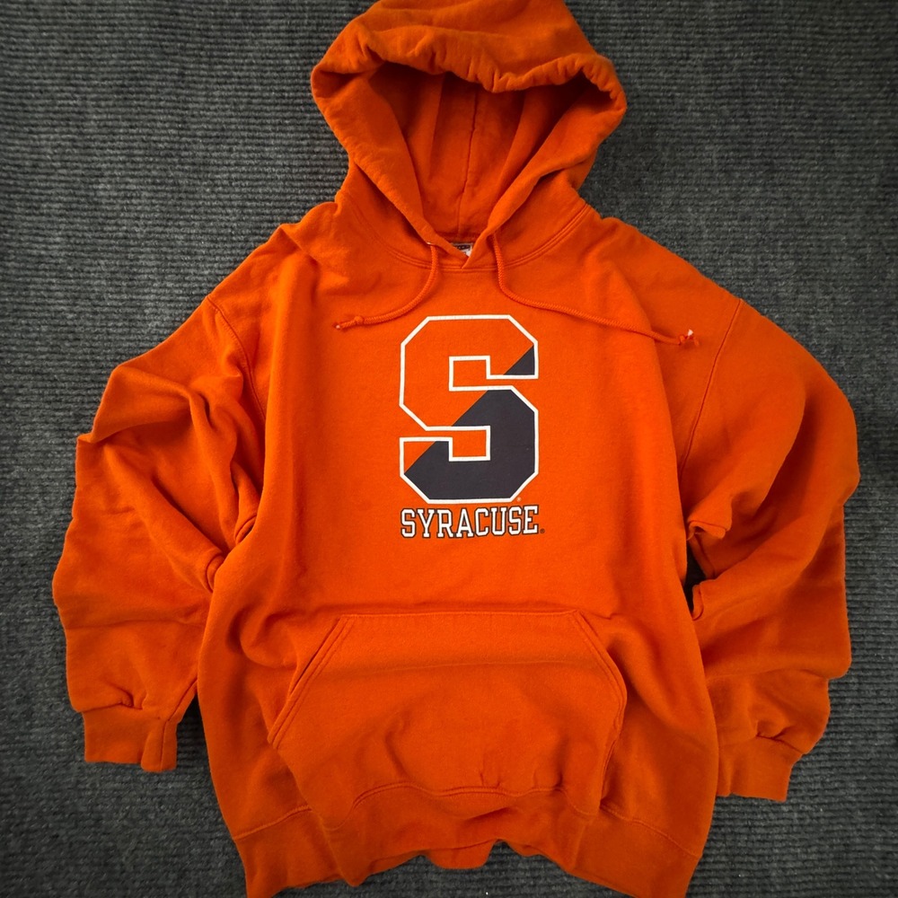 Syracuse Orange Hoodie Men's L Jerzees NuBlend Y2K College Pullover Block S NCAA